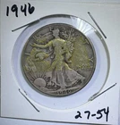 1946 50C Liberty Walking SILVER Half Dollar circulated TAPE (27-54)