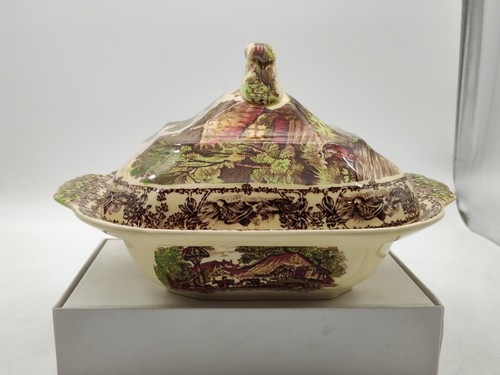 RARE-Royal Staffordshire Pottery-Rural Scenes-8.5” Bowl/Tureen-Wilkinson-VINTAGE - Picture 15 of 17