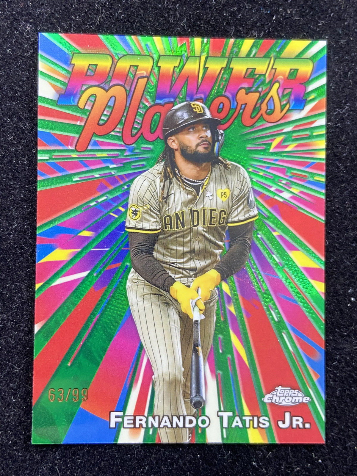 2025 Topps Chrome Power Players Green #PP-17 Fernando Tatis Jr. 63/99 Padres N-Q