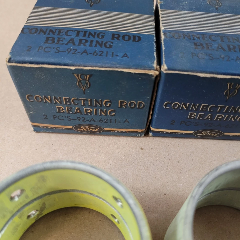 4 pares de rodamientos de varilla estándar 92A-6211-A Ford V8 1940 nuevo stock antiguo nuevo como nuevo Foto 2 de 4