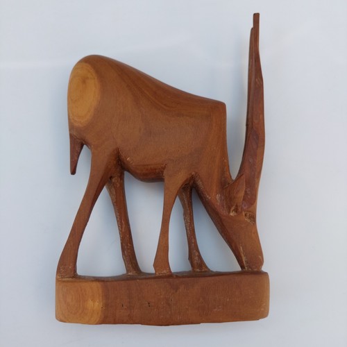 MCM Keniano Tallado a Mano Madera Antílope Gacela Ciervo Arte Africano Escultura 7" - Imagen 2 de 9