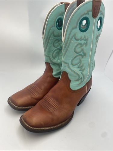 Ariat Cowboystiefel rund eckige Zehenpartie, türkis/braun, Stil #16846, Damen 10B - Bild 20 von 21