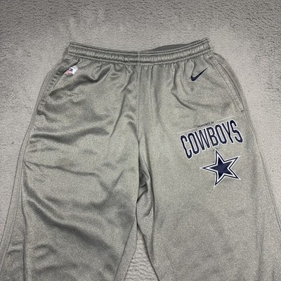 Nike Dallas Cowboys Pants Men Large Grey Blue Dri Fit Fleece
