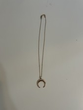 Crescent Moon Gold Necklace - slight tarnish
