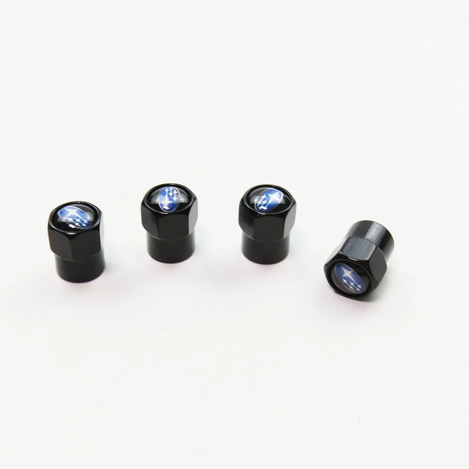 Compatible with Subaru 4Pcs Tire Valve Stem Caps Black Anodized Aluminum Set - Image 4 of 4