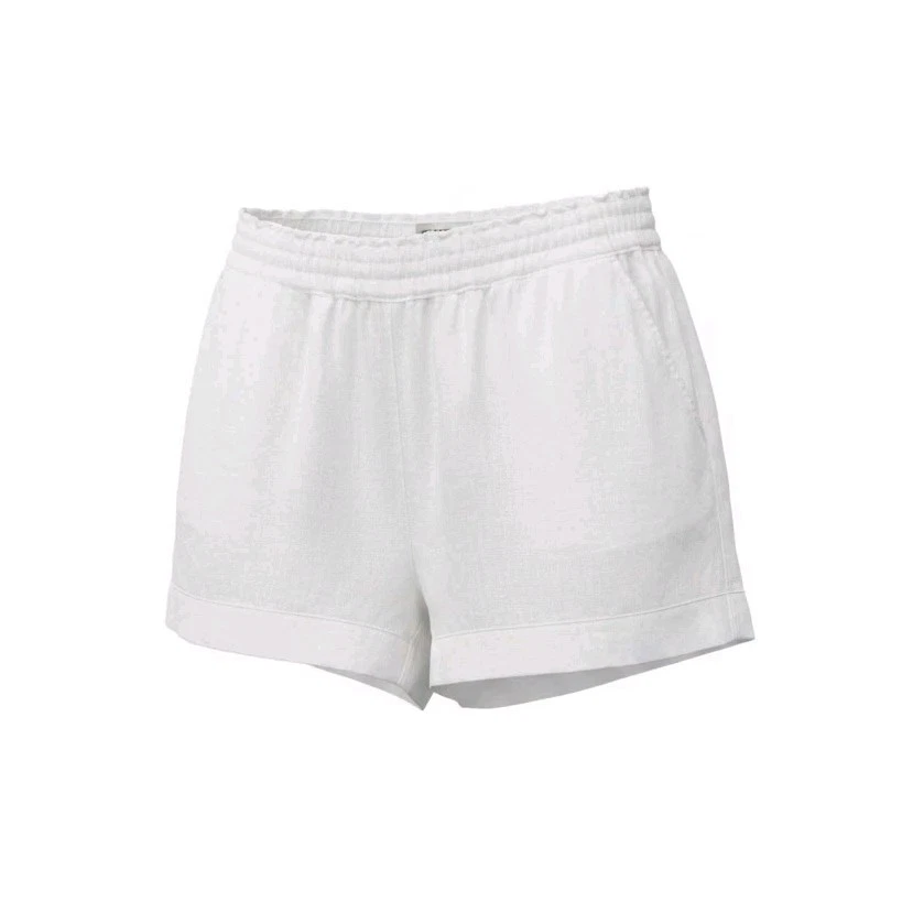 Sigrid Olsen 100% Linen White Shorts Sz M High Waist Pull On Beach Boho Coastal