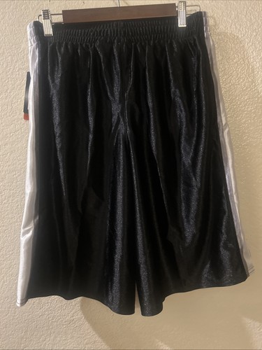 Tek Gear Boys Basketball Mesh Black Shorts W/grey/white Stripe Size XL 18/20 - Picture 3 of 6