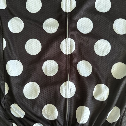 Cycling jersey white polka dots on black size XXL good condition - Picture 3 of 10