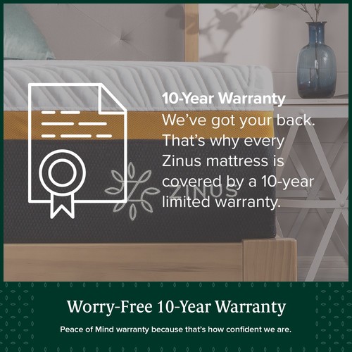 Zinus Mattress Queen Double King Single Bed Memory Foam Pocket Spring Hybrid - Picture 5 of 153