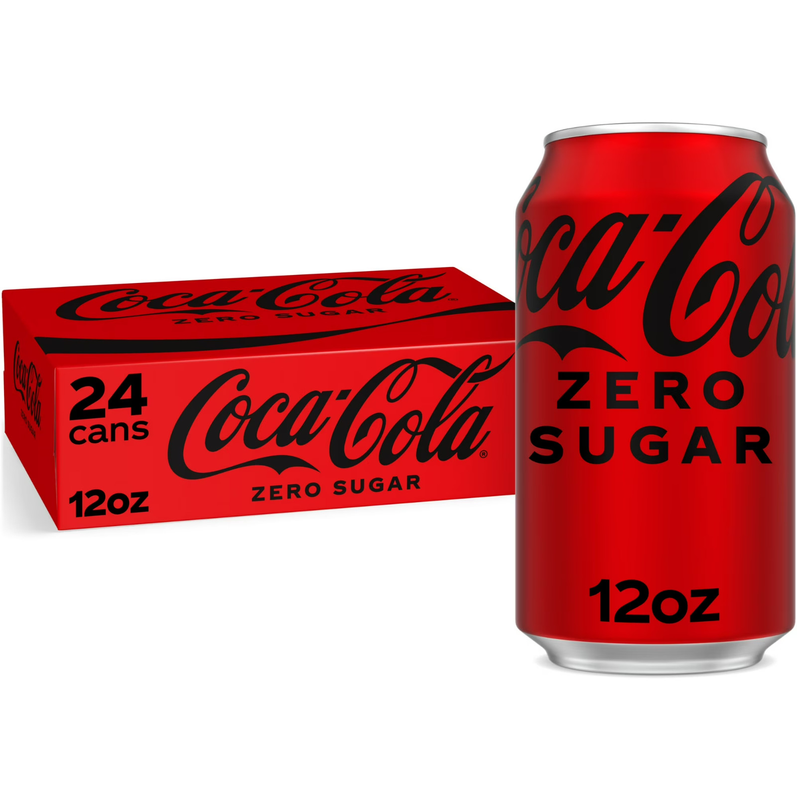 Coca-Cola Zero Sugar Soda Pop Zero Sugar, 12 fl oz, Pack of 24