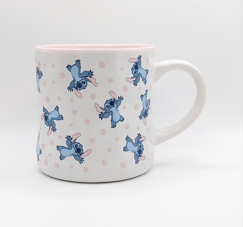 Disney Stitch Floral Happiness Coffee Mug Cup 16 Oz Ceramic, Lilo & Stitch Movie - Picture 1 of 6
