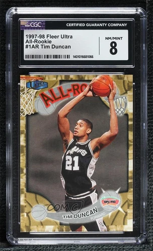 1997-98 Fleer Ultra All-Rookie Tim Duncan #1AR CGC 8 RC HOF