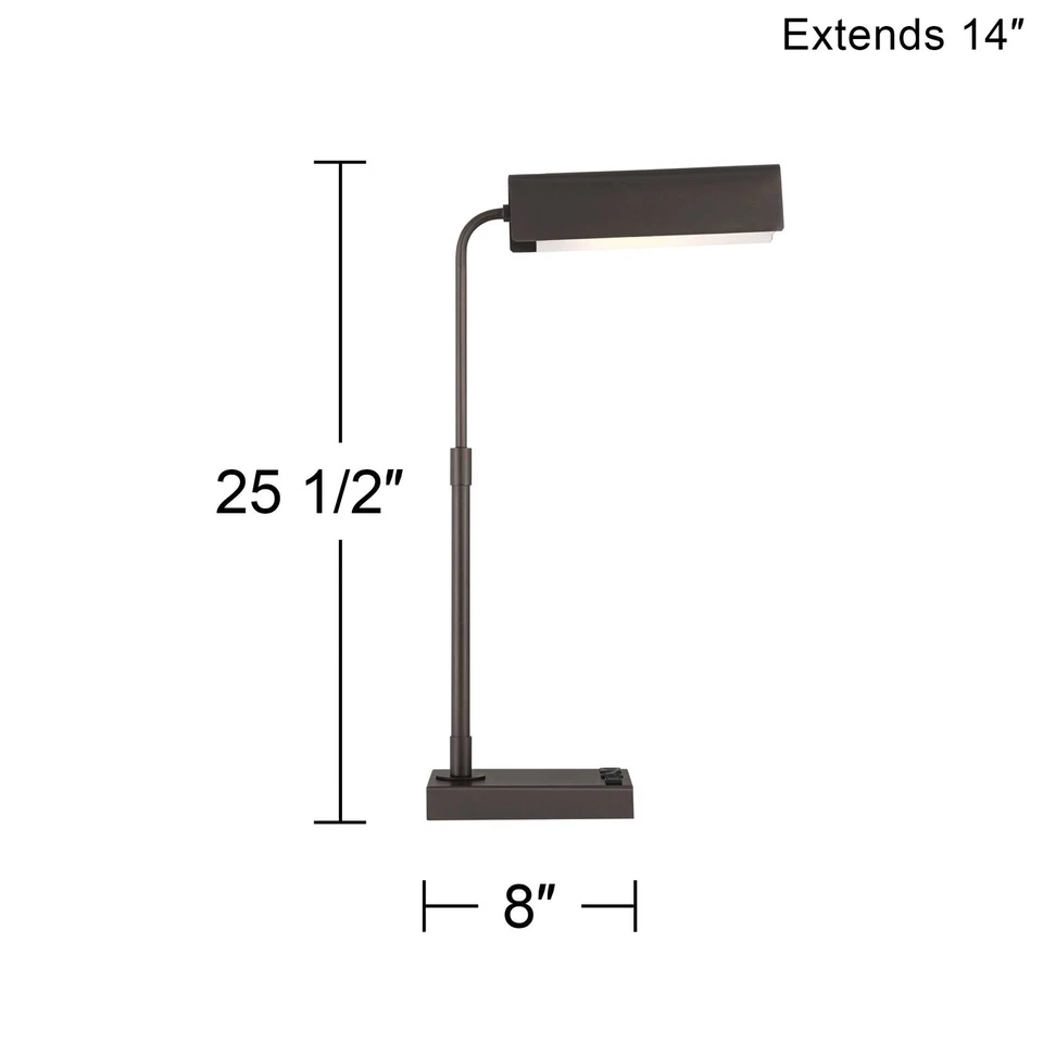360 Lighting Harris 25 1/2" USB and Outlet Modern Pharmacy Desk Lamp - Image 4 of 4