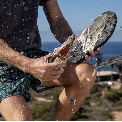 REEF Fanning Flip-Flop Sandalen & Sohle Flaschenöffner schwarz/hellbraun Herren Größe 8 NEU - Bild 3 von 14