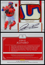 2017 National Treasures Jorge Alfaro Rookie Auto Gold 17/49 RC Phillies
