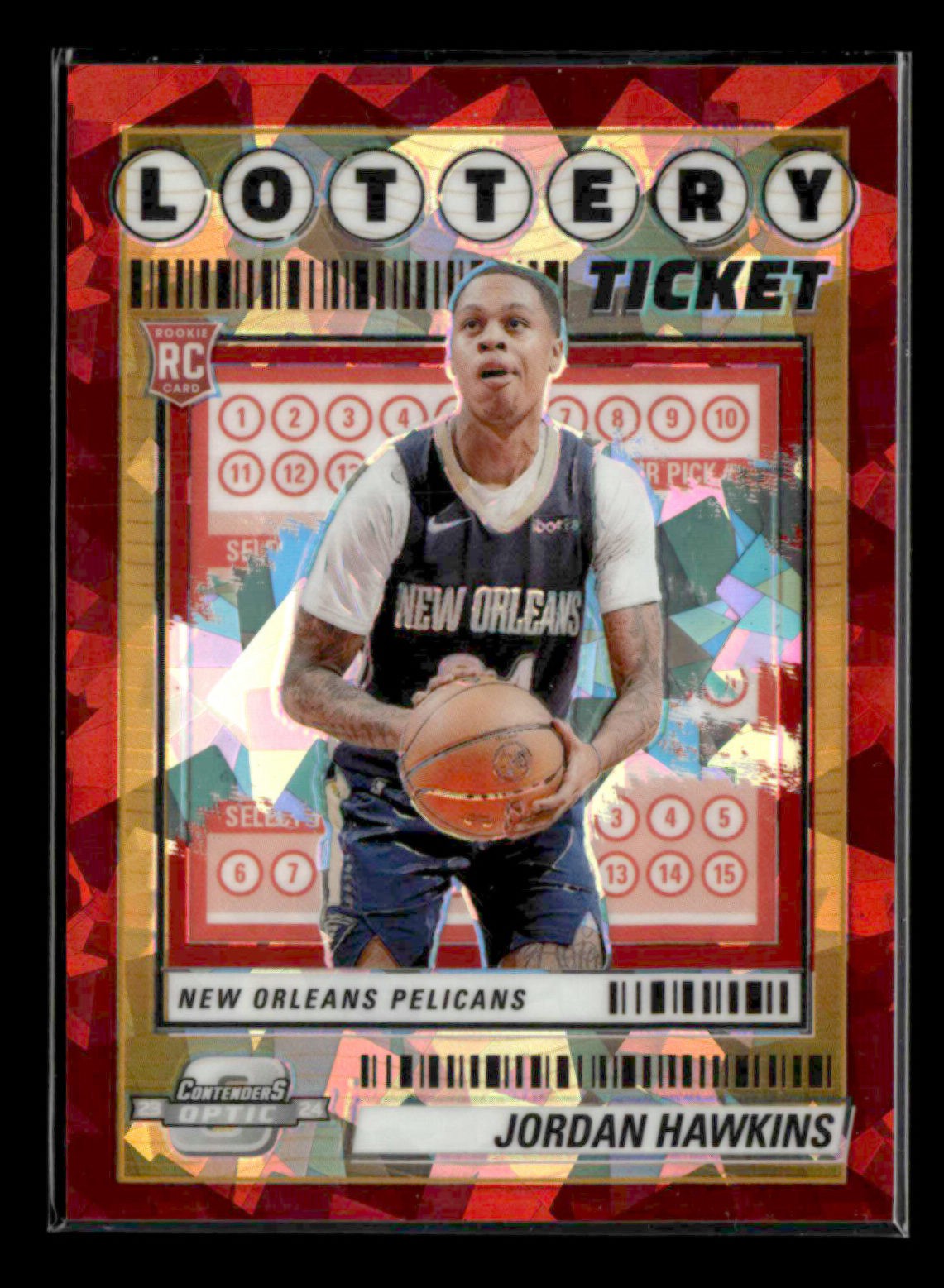 Jordan Hawkins 2023-24 Contenders Optic RC Red Cracked Ice /175 Lottery Ticket