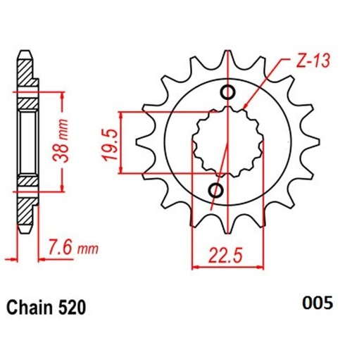 MOTO MASTER STEEL FRONT SPROCKET (520-14T) SUZUKI QUAD - 610051114 - Bild 3 von 4
