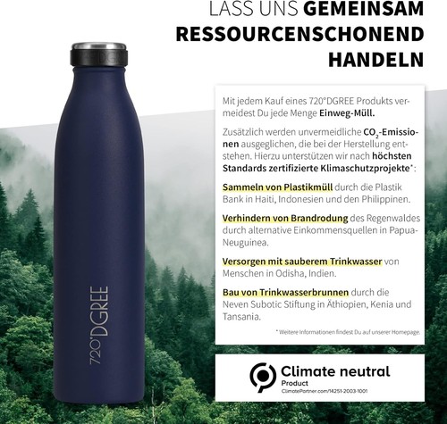 720°DGREE Edelstahl Trinkflasche “milkyBottle” - 1L - BPA-Frei, Auslaufsicher - Bild 5 von 6