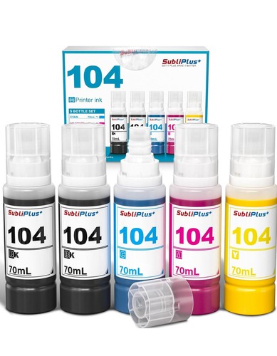 104 Black Ink and Color Ink Replacement for Eco Tank Printer Ink, 104 Ecotank... - Picture 1 of 6