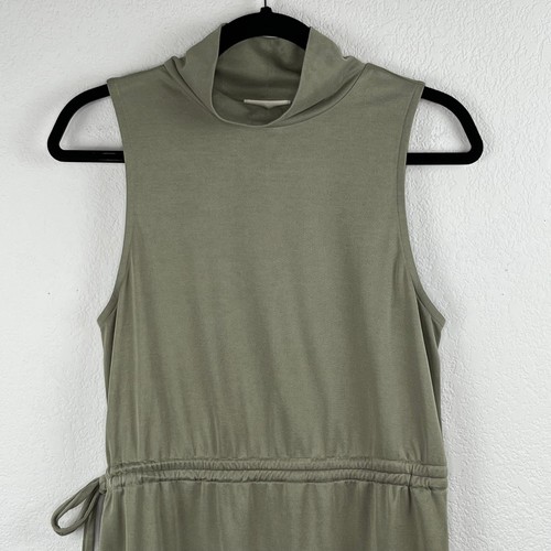 Open Edit Olive Green Mock Neck Cinch Waist Sleeveless Maxi Dress Size Small NWT - Picture 6 of 14