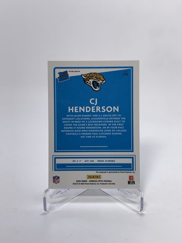 CJ Henderson 2020 Panini Donruss Optic Rated Rookies Autographs Bronze RC #198 - Picture 2 of 2