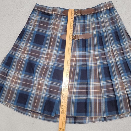 Brooks Brothers Skirt Kilt Womens 16 Blue Brown Wool Tartan Plaid Pleated Preppy - Picture 5 of 7