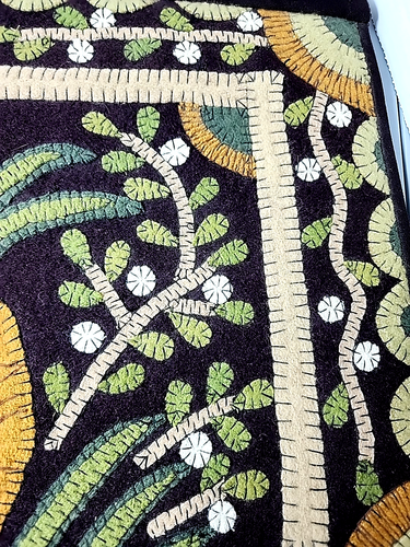 Vintage Handwoven Wool Tapestry Embroidered Wall Hanging Folk Art Boho Pineapple - Picture 3 of 7