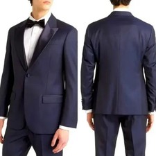  1495 NWT EMPORIO ARMANI NAVY BLUE DINNER JACKET - EU 52R US 42R MADE IN ITALY