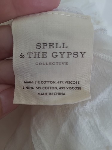 Abito Prarie Bianco Spell and the gypsy collettivo.  Taglia: M, nuova con etichetta - Foto 15 di 19