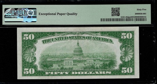 1928A $50 Federal Reserve Note St. Louis PMG 65 EPQ Gem Unc H00656440A (CFE) - Picture 4 of 4