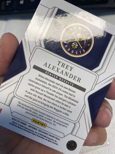 2024-25 Panini National Treasures Trey Alexander RC Auto Jersey Patch /49 RPA - Picture 5 of 5