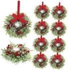 Pcs 9 Inch Artificial Wreaths for Kitchen Cabinet Norfolk Pine 8 Christmas