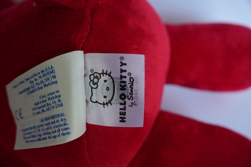 2012 Build-A-Bear Hello Kitty rotes Plüsch Gingham Herz 17 Zoll Sanrio selten (1976,2012) - Bild 6 von 7
