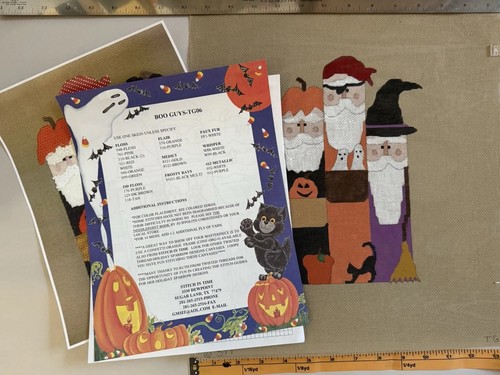 Halloween Handpainted Needlepoint Canvas Boo Guys - Picture 3 of 5