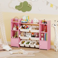142 cm Large Toy Storage Organizer Toddler Storage Cabinet-Pink