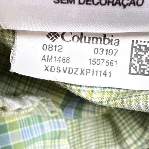 Camisa Columbia Para Hombre Grande Manga Corta Cuadros Verde Botón Bolsillo Frontal - Imagen 6 de 9