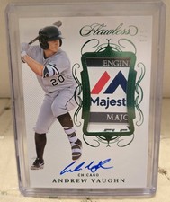 2020 Panini Flawless Andrew Vaughn Tag Patch Emerald RC Auto 5/5 PA-AV White Sox