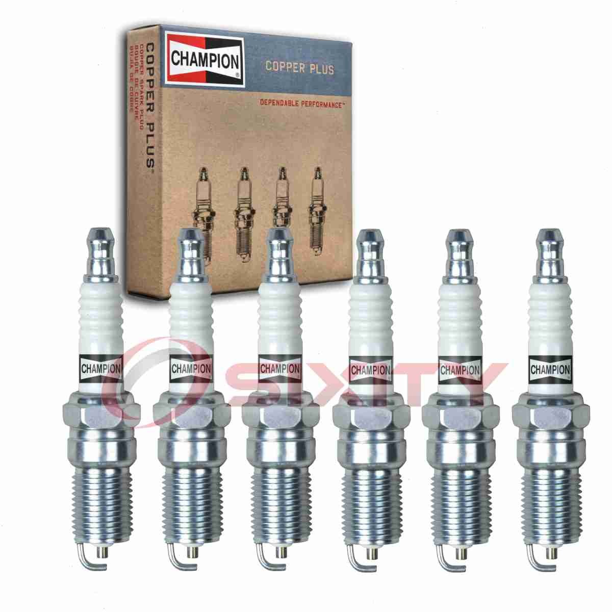 6 pc Champion Copper Plus Spark Plugs for 1988-1992 Oldsmobile Toronado 3.8L rz