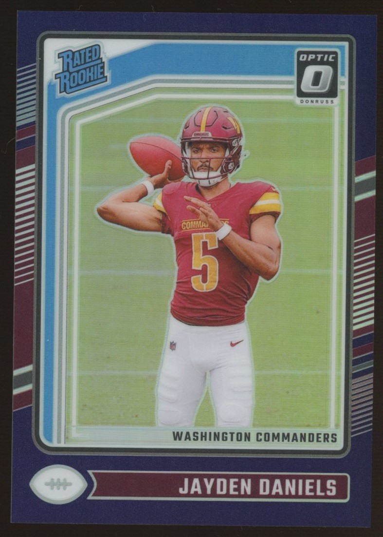 2024 Donruss Optic Purple #248 Jayden Daniels Commanders RC Rated Rookie /60