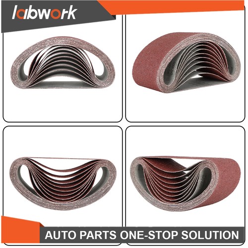Labwork Premium, X-weight Red Sanding Belts 10 Pack 4 Inch X 24 Inch 36-Grit - Picture 2 of 16