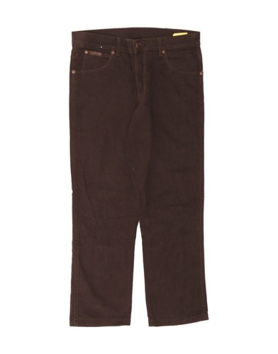 WRANGLER Mens Texas Stretch Straight Jeans W33 L27 Brown Cotton DF21