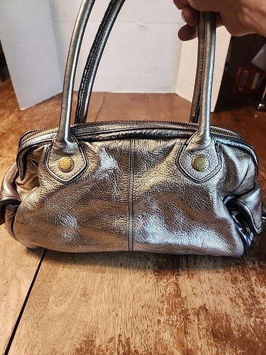 MARC JACOBS Large Satchel Shoulder Bag Metallic Gold Pebbled Leather READ - Picture 6 of 9