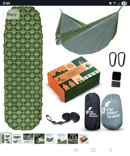 Portable Hammock & Blow Up Mattress Set