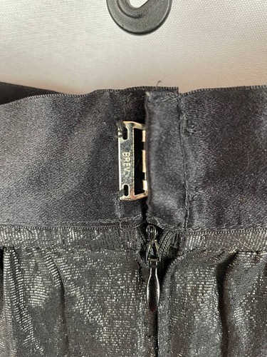 Chanel Boutique Damen Rüschen Midi Rock Größe 38 Schwarz Seidenmischung Rücken - Bild 4 von 7