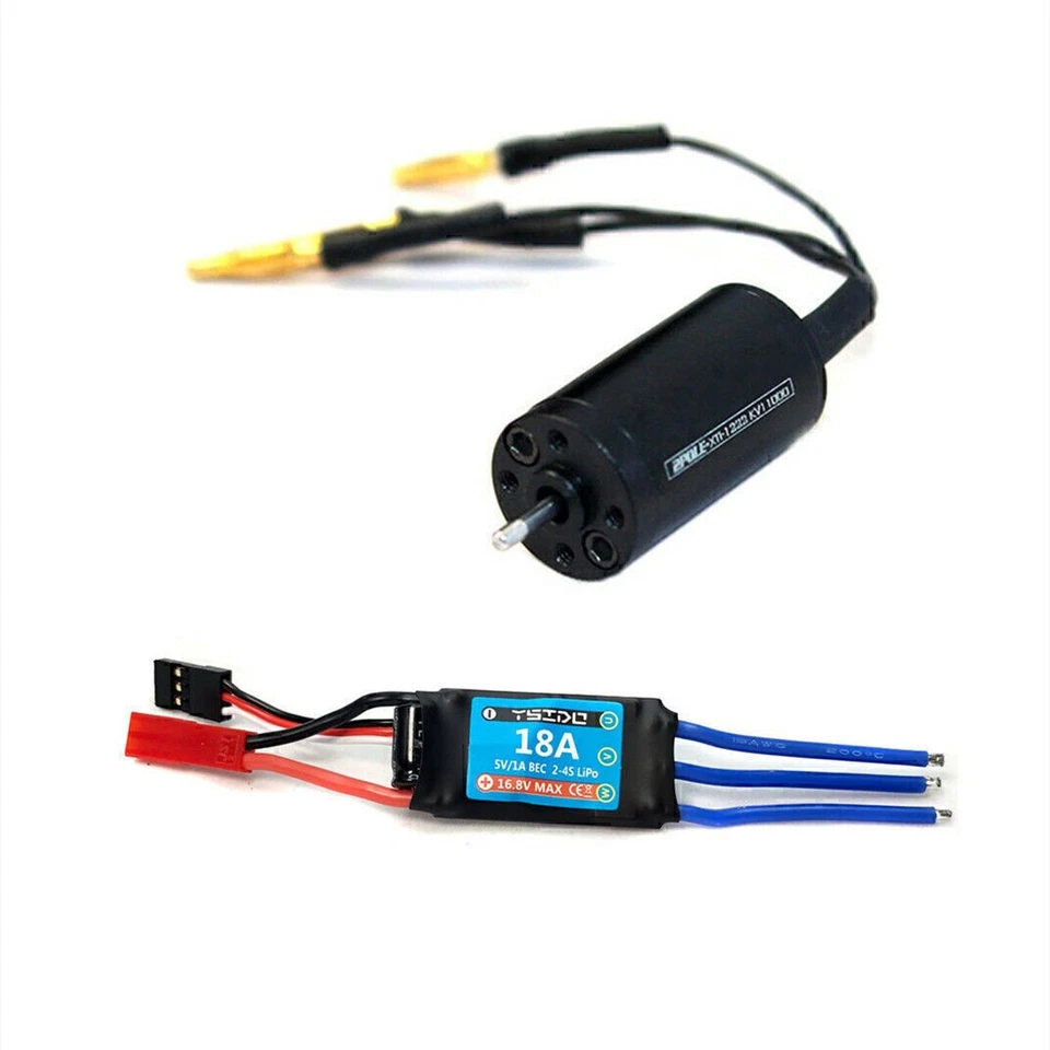 18A Waterproof Brushless Motor ESC Set w/ JST&RX Plug for 1/24 1/28 1/32 RC Car - Image 2 of 4
