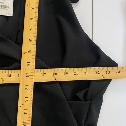 Lauren Ralph Lauren Faux Wickelbluse Reißverschluss in Schwarz Größe 3X Stretch - Bild 9 von 11