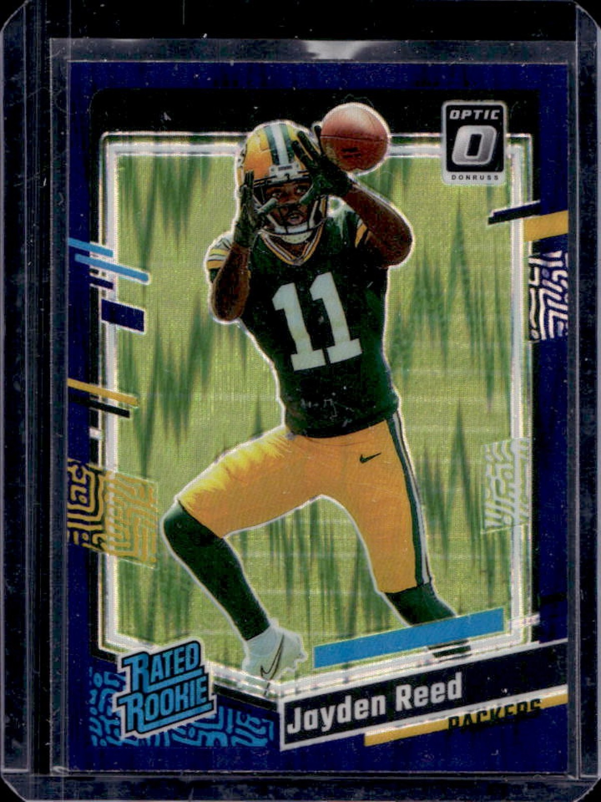 2023 Donruss Optic Jayden Reed Purple Shock Prizm Rated Rookie #239 Packers
