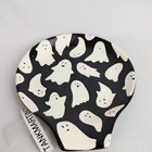 Prima Designs Halloween Black White Ghosts Wide Ceramic Spoon Rest Spooky Fun