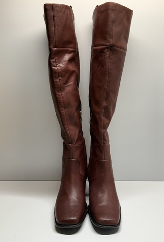 Neu Franco Sarto Forla Damen-Overknee-Stiefel Leder eckige Zehenpartie Schuhe - Bild 10 von 19