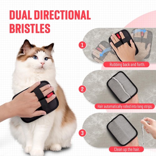 VerdeVilla Pet Hair Remover, Electrostatic Pet Hair Removal Gloves, Reusable ... - Picture 4 of 8